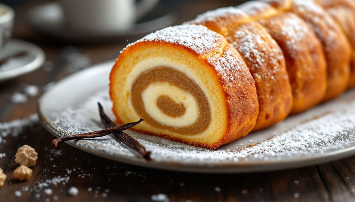 Bûche de Noël à la crème pâtissière et vanille à l'Airfryer