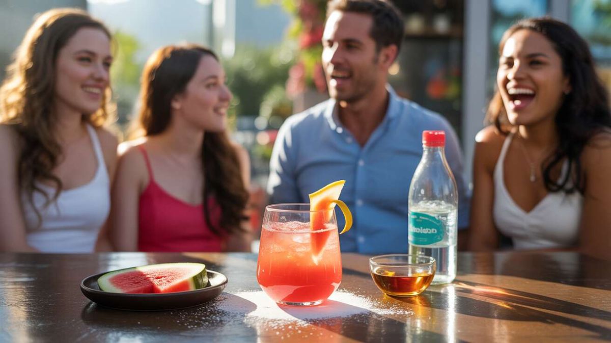 Cocktail sans alcool à la pastèque et au gingembre