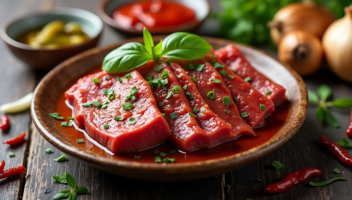 Langue de bœuf au vinaigre : un délice à la sauce piquante