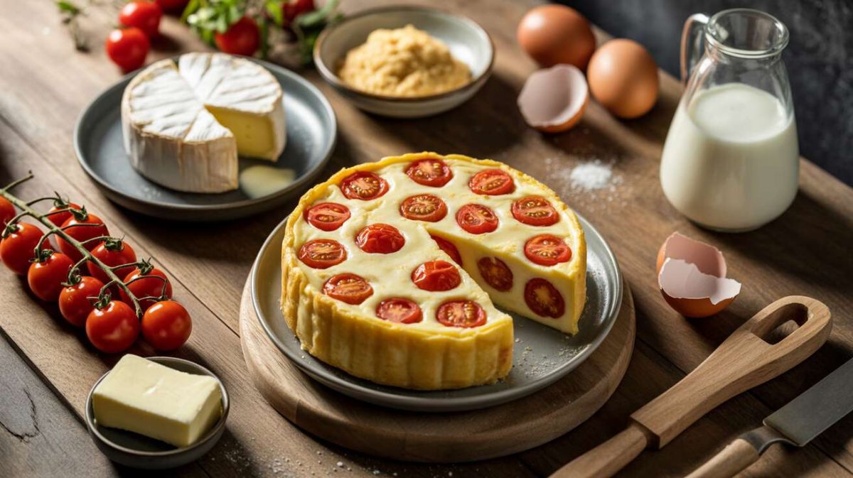 Clafoutis salé aux tomates cerise et camembert : un délice rapide à réaliser
