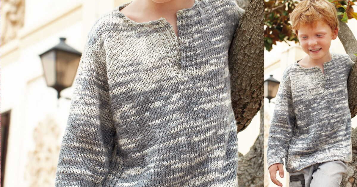 Le pull gris col tunisien qui enchante nos enfants
