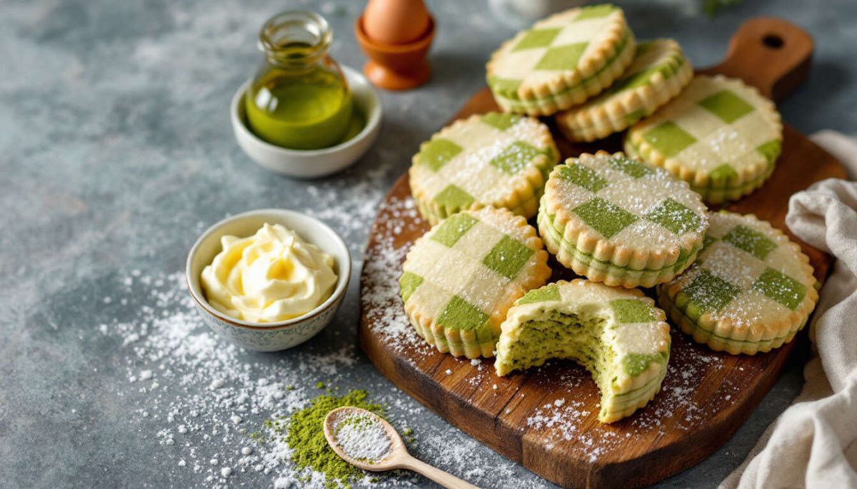 Des biscuits damier au matcha et à la vanille pour émerveiller vos convives