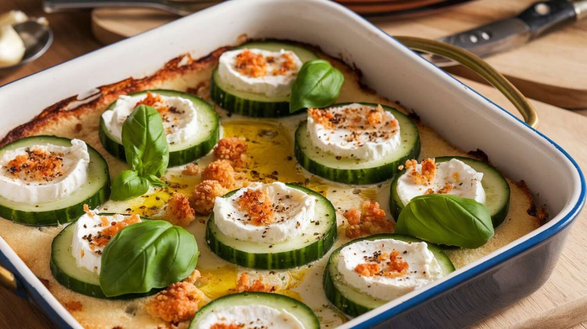Un gratin d'été frais et léger : le mariage parfait du concombre et du chèvre