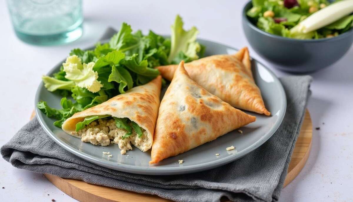 Des samoussas au fromage frais et girolles pour une entrée raffinée