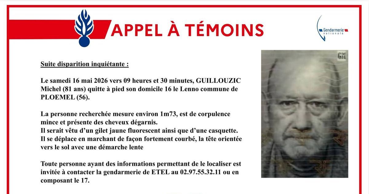 Disparition inquiétante : un octogénaire recherché dans le Morbihan