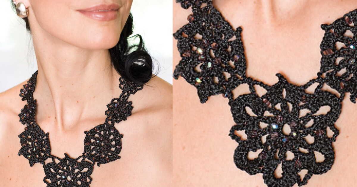 L'art délicat du collier en dentelle crochetée