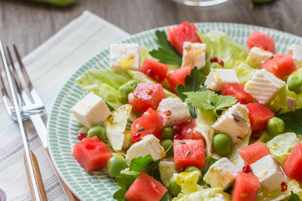 Salade fraîche pastèque & fromage de brebis