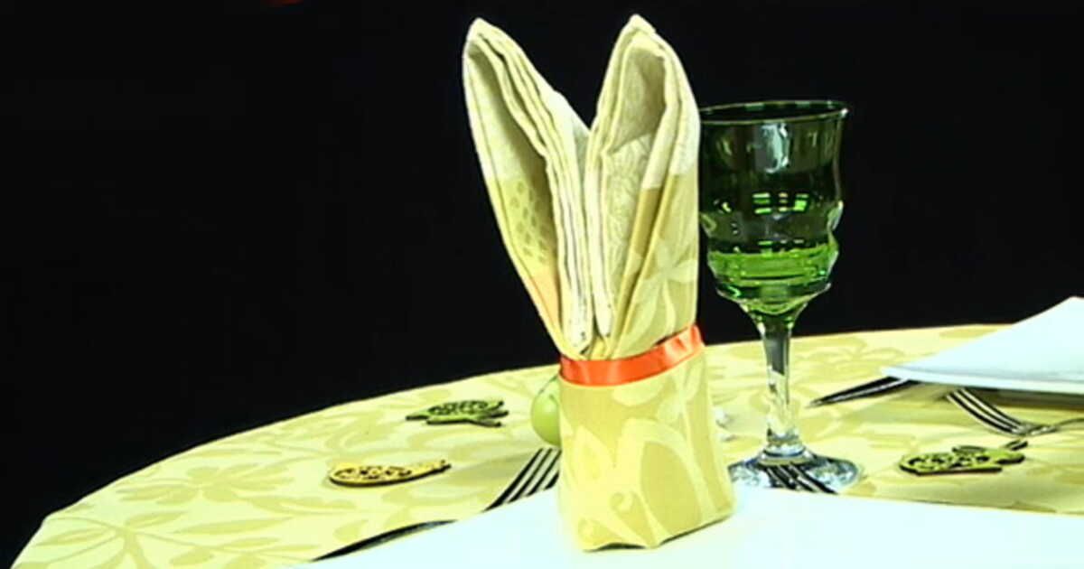 Pliage de serviette : la forme lapin