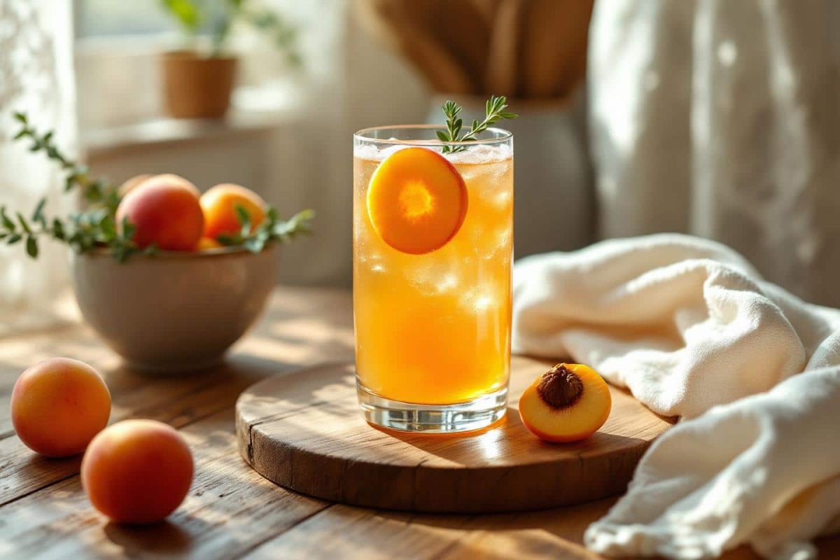 Un cocktail d'été surprenant : le fizz abricot et thym citronné