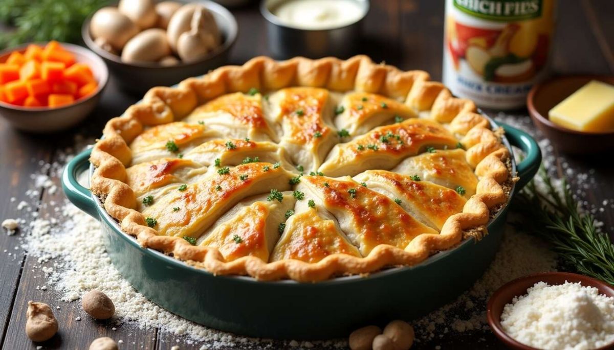 Découvrez la tourte au poulet et champignons : recette réconfortante à essayer